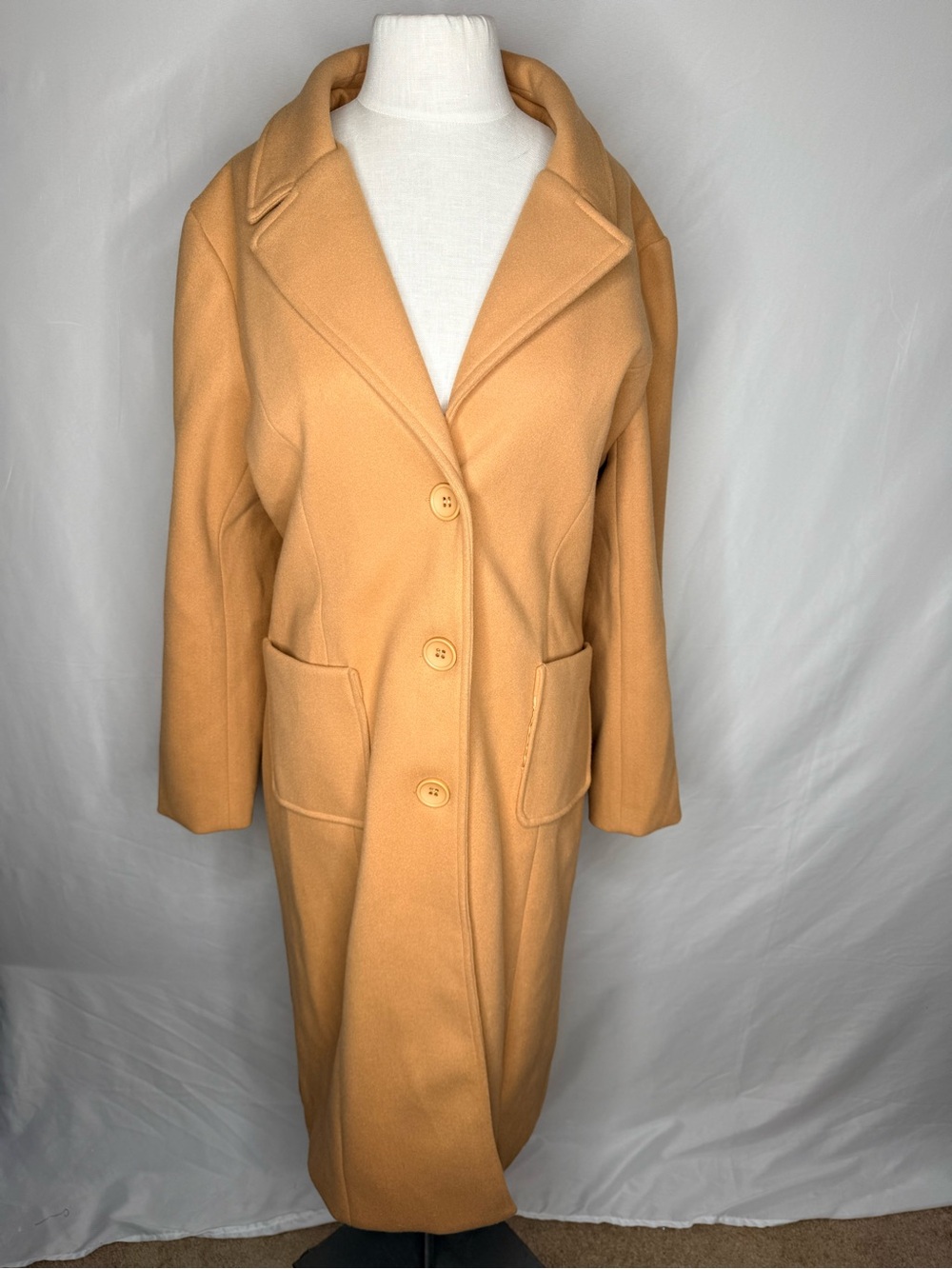NWT Chouyatou Camel Wool Blend Long Coat - Size 2XL (New Without Tags)